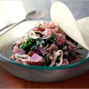 SOFT TACOS w/POTATOES & GREENS